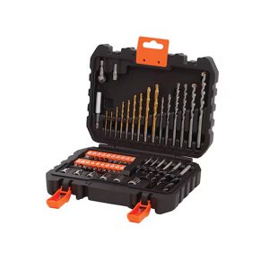 Original Black + Decker 50-piece set for screwing and drilling with Titanium bits